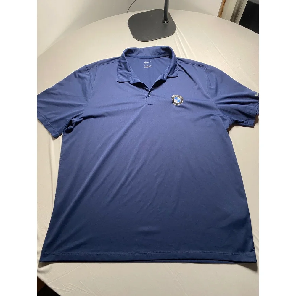 Nike Golf BMW Polo Shirt Mens XL Navy Blue Short Sleeve Performance 883681-410
